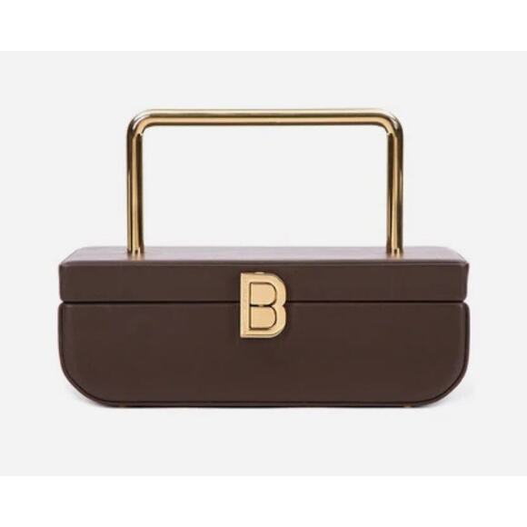 Vanity Purse in Brown Leather with 24K Gold Plated Brass Hardware - Picture 1 of 16